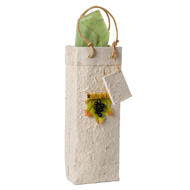 Natural Single Bottle Mulberry Bark Gift Bag