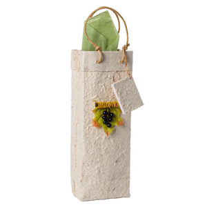 Natural Single Bottle Mulberry Bark Gift Bag