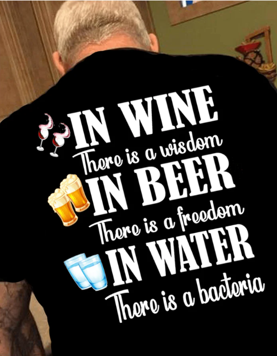 "In Wine, There is a Wisdom" Crew Neck T-Shirt (M,L,XL,XXL)