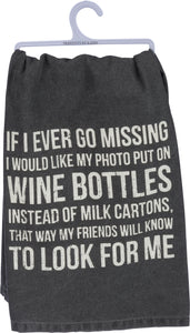 "Wine Bottles" Cotton Kitchen Towel