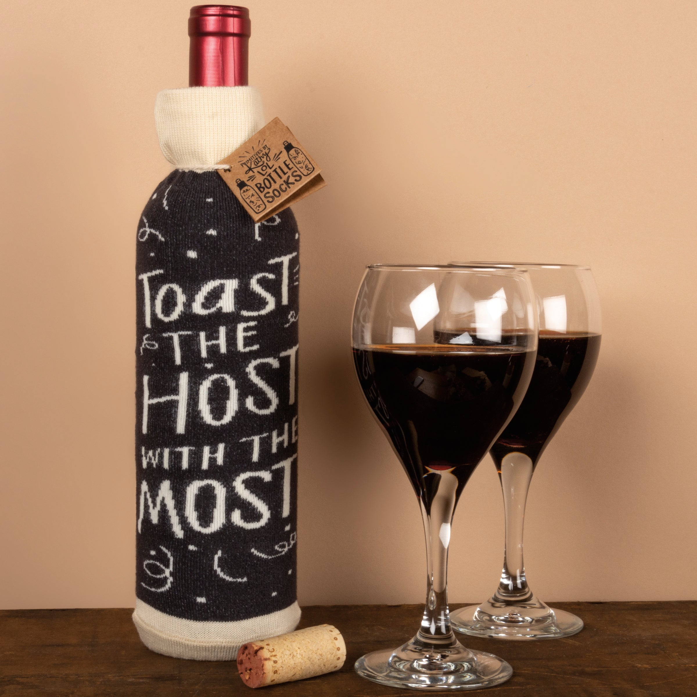 Wine Bottle Sock - Toast the Host with the Most