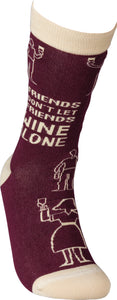 "Friends Don't Let Friends Wine Alone" Socks