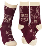 Load image into Gallery viewer, &quot;Friends Don&#39;t Let Friends Wine Alone&quot; Socks
