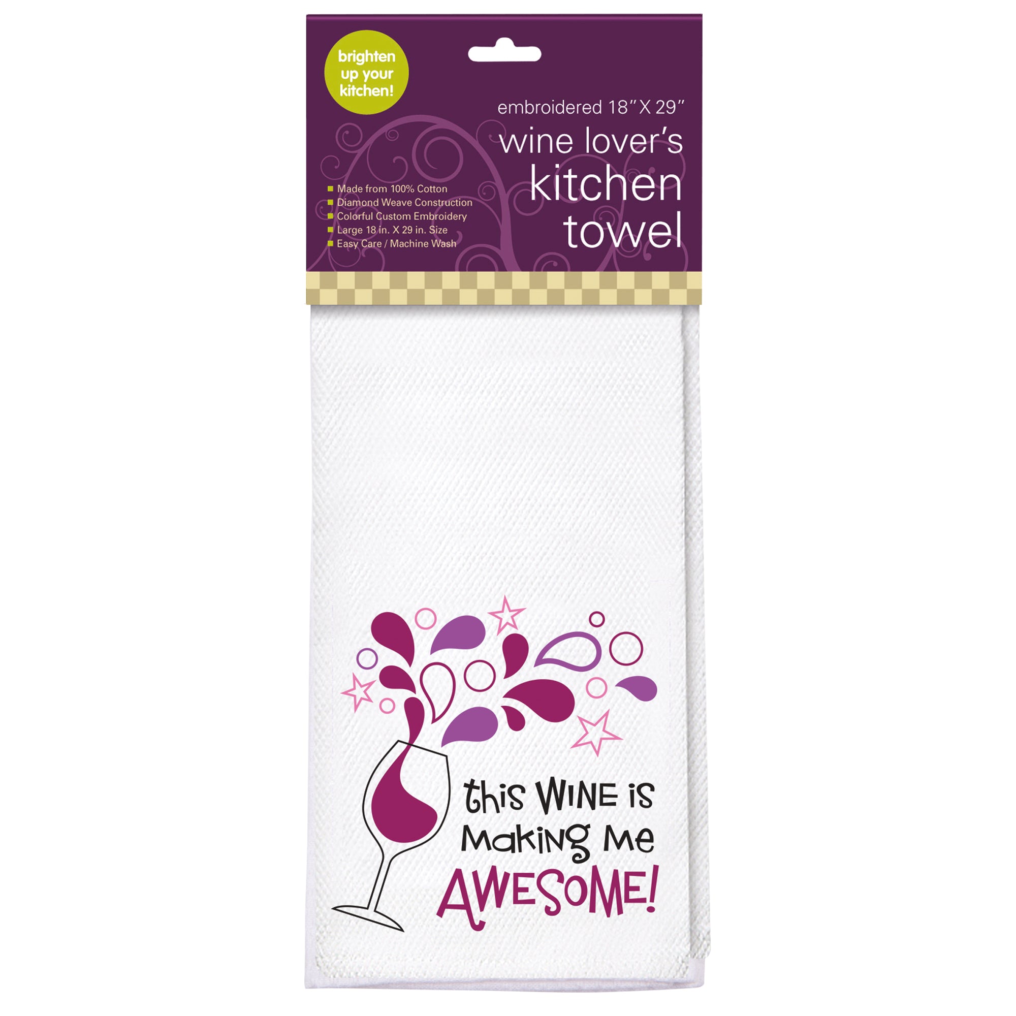 “Awesome” Embroidered Kitchen Towel