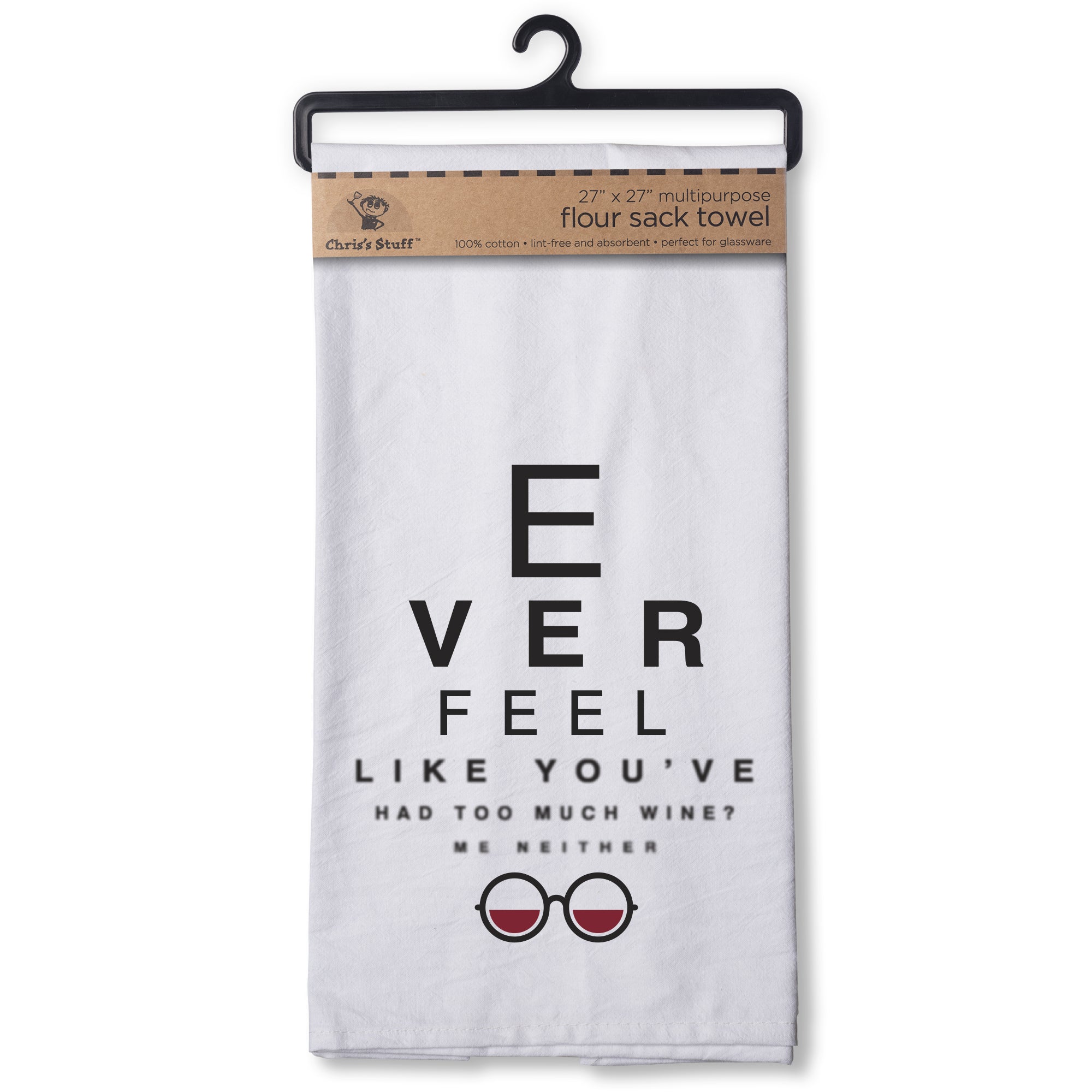 "Wine Eye Chart" Flour Sack Towel