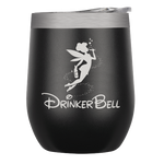 Load image into Gallery viewer, &quot;Drinker Bell&quot; Black or Red Insulated Wine Tumbler with Cover
