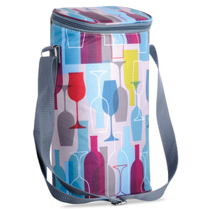 "Colored Wine Bottles" Two Bottle Insulated Bag