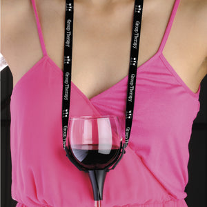 "Group Therapy" Lanyard Wine Glass Holder