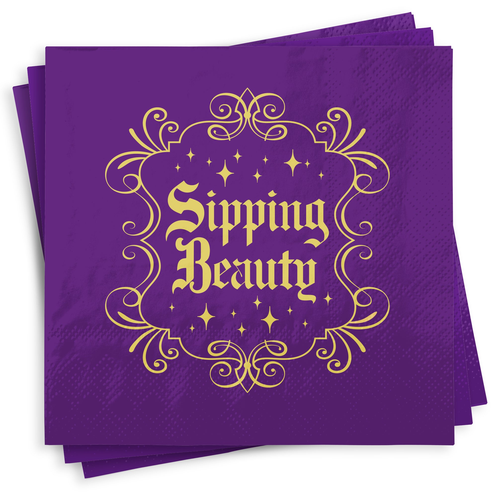 "Sipping Beauty" Napkins (Each Package Contains 25 Napkins 5"x5")