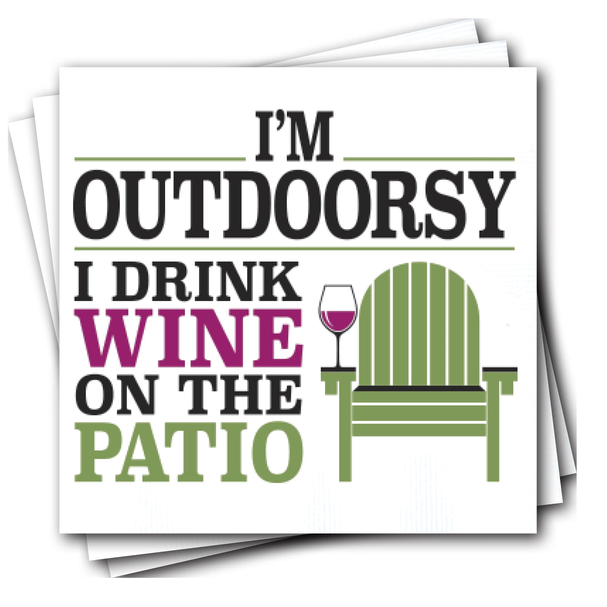 "Outdoorsy" Napkins (Each Package Contains 25 Napkins (5"x5")