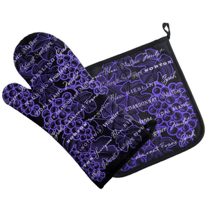 "Grapevine" Oven Glove and Potholder Set