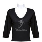 Load image into Gallery viewer, Rhinestone 3/4 Sleeve V-Neck Wine Shirts (Multiple Shirt Wordings To Choose From)
