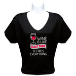 Load image into Gallery viewer, Screen Printed Short Sleeve V-Neck Wine Shirts (Multiple Shirt Wordings to Choose From)
