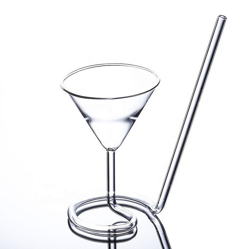 Wine Glass With Built-In Straw